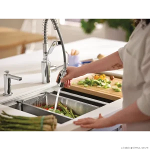 Moen Chrome Pull-Down Kitchen Faucet with Pre-Rinse Spray