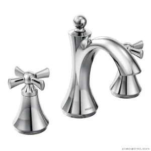 Moen T4524 Chrome Widespread Bathroom Faucet Trim Kit - Modern Design by Wynford