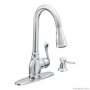 Moen Chrome Kitchen Faucet w/Pull-Down Spray & Soap Dispenser CA87