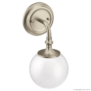 Moen Contemporary Brushed Nickel Wall Light - Sleek Bathroom Fixture