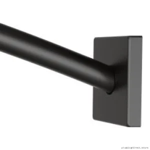 Moen CSR2168BL Matte Black Adjustable Curved Shower Rod for Spacious Bathing
