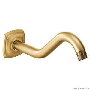 Moen Curved Shower Arm in Brushed Gold Finish