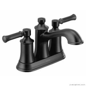Moen Matte Black Centerset Bathroom Faucet - Dartmoor 6802BL Model