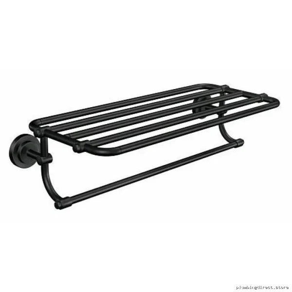 Moen DN0794BL Matte Black Iso Towel Shelf – Modern Bathroom Organizer