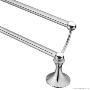 Moen DN7722CH Chrome Double Towel Bar - Modern Sturdy Bathroom Rack