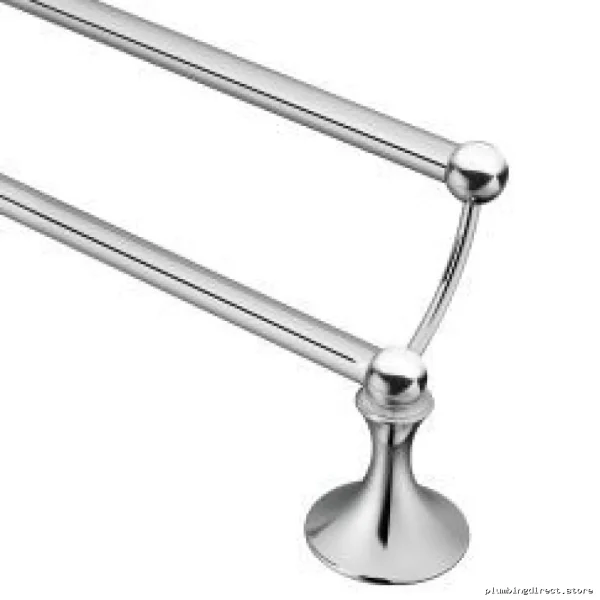 Moen DN7722CH Chrome Double Towel Bar - Modern Sturdy Bathroom Rack