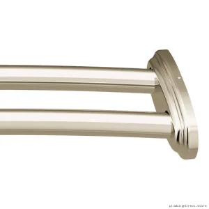 Moen Polished Nickel Double Curved Shower Rod DN2141NL for Spacious Bathrooms