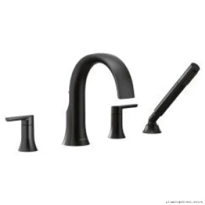 Moen Double-Roman Bath Faucets Set w/Handheld Spray in MatteBlack