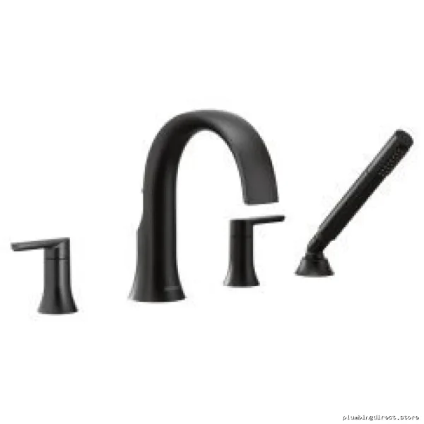 Moen Double-Roman Bath Faucets Set w/Handheld Spray in MatteBlack