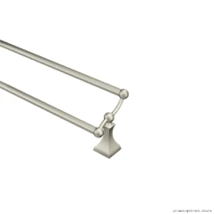 Moen Double Towel Bar - Brushed Nickel Sleek Wall-Mounted Retreat 24 DN8322BN