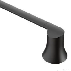 Moen Doux 24-Inch Matte Black Bathroom Towel Bar YB0224BL