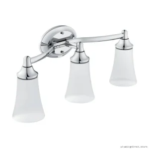 Chrome 3-Light Wall Sconce - Modern Bathroom Lighting | Moen Eva Collection