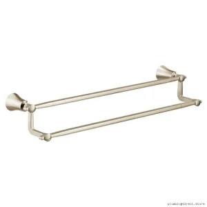 Double Towel Bar 24-Inch Polished Nickel - Moen Flara YB0322NL
