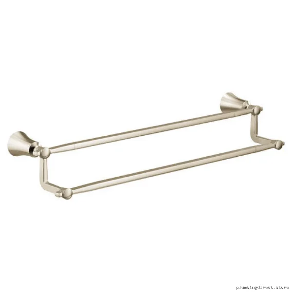 Double Towel Bar 24-Inch Polished Nickel - Moen Flara YB0322NL