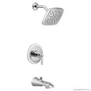 Chrome Modern Tub/Shower Trim Set - Moen Flara-M Core Series