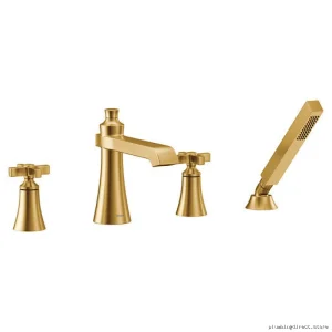 Moen Flara Roman Tub Faucet Handshower Brushed Gold