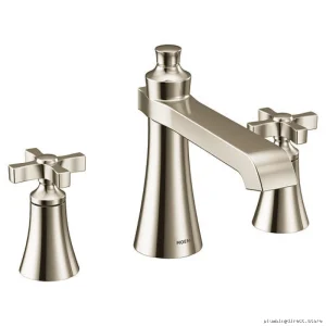 Modern Polished Nickel Roman Tub Faucet Trim Kit - Flara TS927NL by Moen