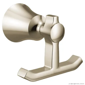 Moen Flara YB0303NL Polished Nickel Double Hook for Robes & Towels