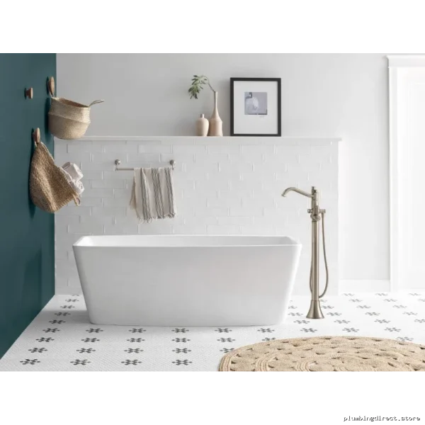 Moen Brushed Nickel Tub Filler with Handheld Shower - Floor Mount Design