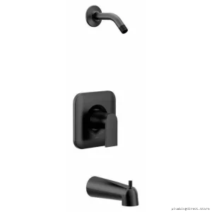 Moen Genta LX Matte Black Tub & Shower Trim, Posi-Temp, No Shower Head T2473NHBL