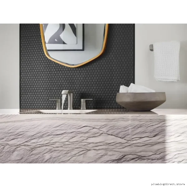 Moen Genta LX Widespread Bathroom Faucet Trim - Modern Matte Black Kitchen & Bath Fixtures T6708BL