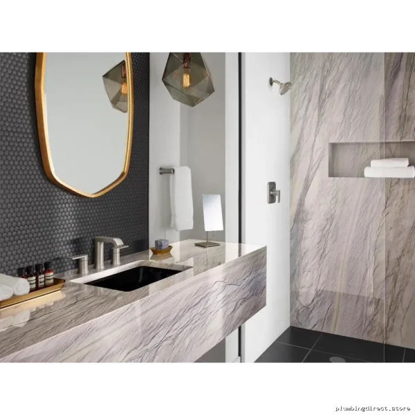 Moen Genta LX Widespread Bathroom Faucet Trim - Modern Matte Black Kitchen & Bath Fixtures T6708BL - Image 4