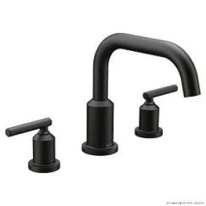 Gibson 3-Hole Roman Tub Faucet Trim | Elegant Matte Black T961BL Moen