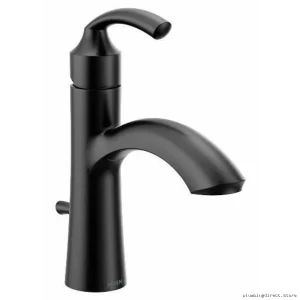 Matte Black Moen Glyde 6170BL Single-Hole Contemporary Bathroom Faucet