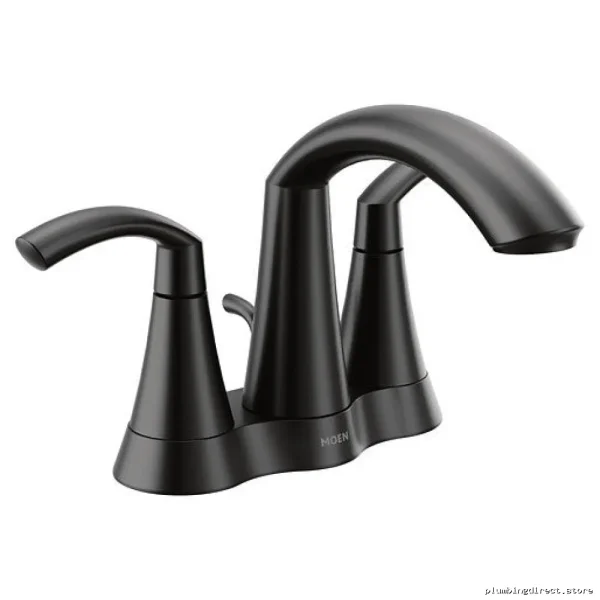 Moen Glyde Centerset Matte Black Modern Design Bathroom Faucets Model No. #GlydeCentersetMatteBlackFaucets