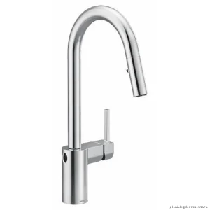 Moen 7565EWC Hands-Free Kitchen Faucet with Pull-Down Spray Head - Modern Chrome Design
