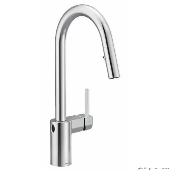 Moen 7565EWC Hands-Free Kitchen Faucet with Pull-Down Spray Head - Modern Chrome Design