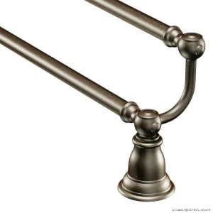 Moen Kingsley 24-Inch Oil Rubbed Bronze Double Bathroom Towel Bar YB5422ORB
