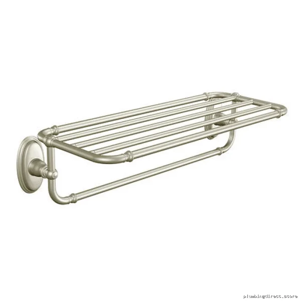 Moen Kingsley Brushed Nickel Towel Rack - Bathroom Storage Shelf YB5494BN