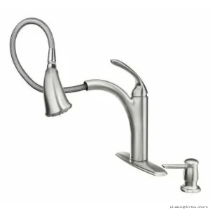 Moen Kinzel Kitchen Faucet w/Pullout Spry&SoapDisp – Spot-Resist Stainlss