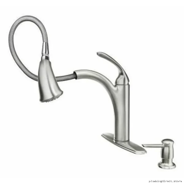 Moen Kinzel Kitchen Faucet w/Pullout Spry&SoapDisp – Spot-Resist Stainlss