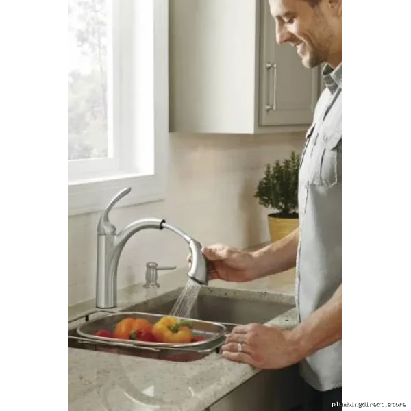 Moen Kinzel Kitchen Faucet w/Pullout Spry&SoapDisp – Spot-Resist Stainlss - Image 3