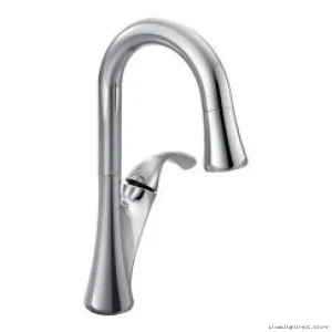 Moen 6124C Notch Bar Faucet with Pull-Down Spray Head - Chrome Finish