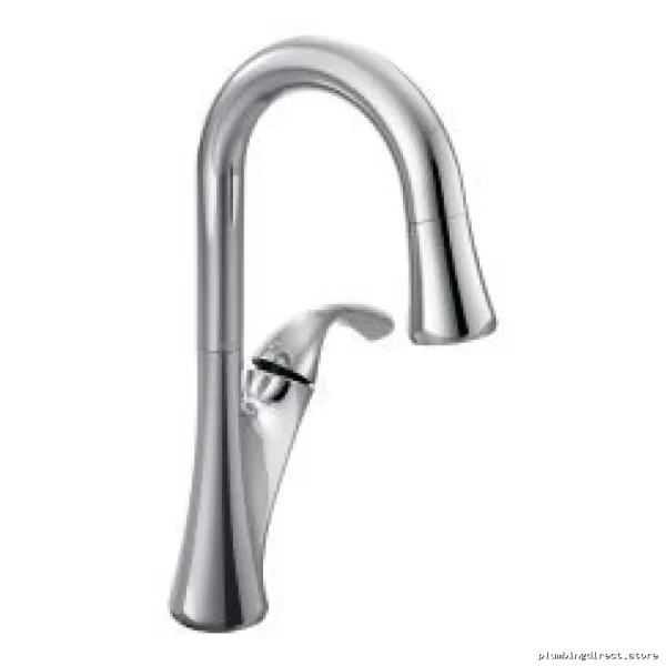 Moen 6124C Notch Bar Faucet with Pull-Down Spray Head - Chrome Finish