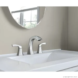 Moen Lindor 84504SRN Brushed Nickel Bathroom Faucet - Widespread, Spot Resist