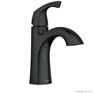 Moen Lindor Single Hole Bathroom Faucet - Matte Black Solid Brass Kitchen Faucet