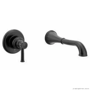 Moen Matte Black 1-Handle Wall Mount Tub Filler Trim