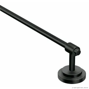 Moen Matte Black 18-Inch Towel Bar DN0718BL - Bathroom Hardware