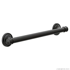 Moen Matte Black Designer Grab Bar - 18 Inch ADA Compliant YG6418BL