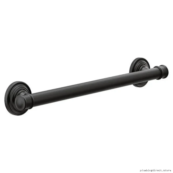 Moen Matte Black Designer Grab Bar - 18 Inch ADA Compliant YG6418BL