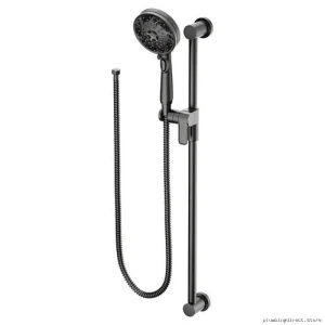 Moen Matte Black 5-Spray Handheld Showerhead with Adjustable Slide Bar