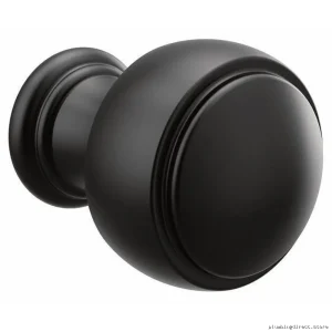 Moen Matte Black Cabinet Knob - Modern YB8405BL Hardware for Weymouth