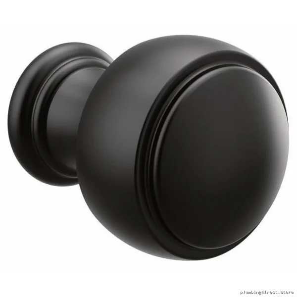 Moen Matte Black Cabinet Knob - Modern YB8405BL Hardware for Weymouth