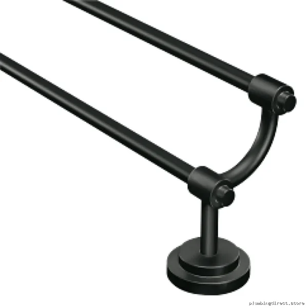 Moen Matte Black Double Towel Bar 24 Inch Bathroom Hardware DN0722BL