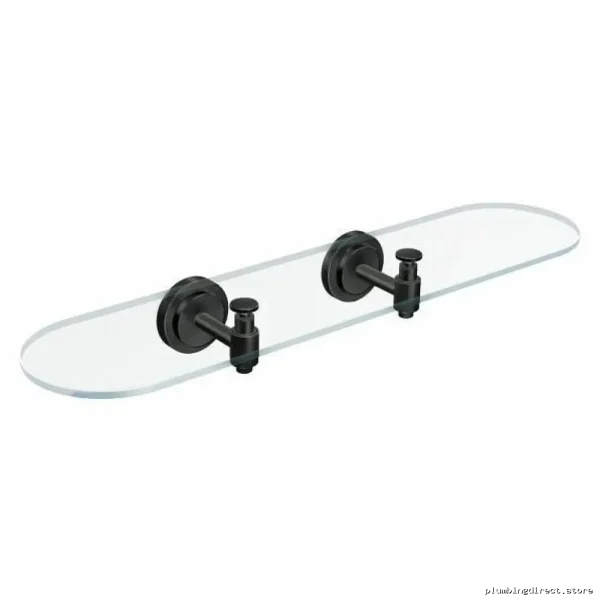 Moen Matte Black Glass Bathroom Shelf DN0790BL - Premium Shower Organizer