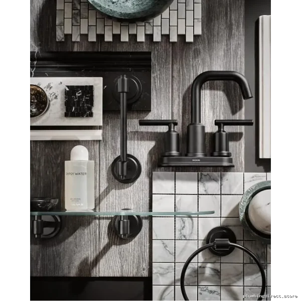 Moen Matte Black Glass Bathroom Shelf DN0790BL - Premium Shower Organizer - Image 3
